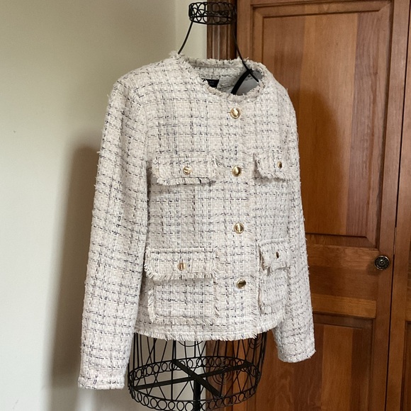 Tahari Women's Cream Tweed Jacket, 8 - Picture 3 of 6